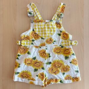 4T vintage Popsicle denim sunflower shortalls